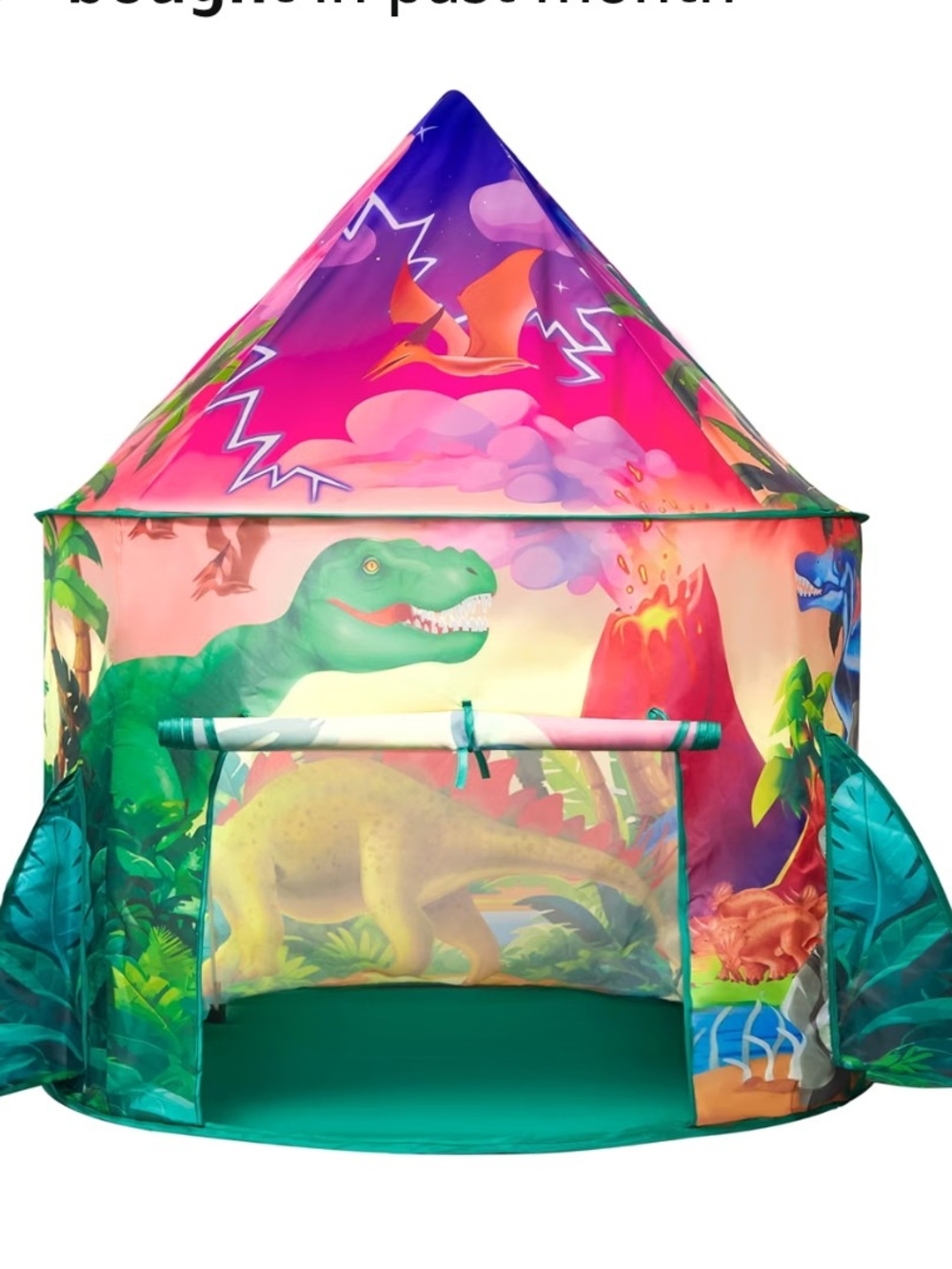 Kids Dino Play Tent - Colorful Pink & Green Castle Tent